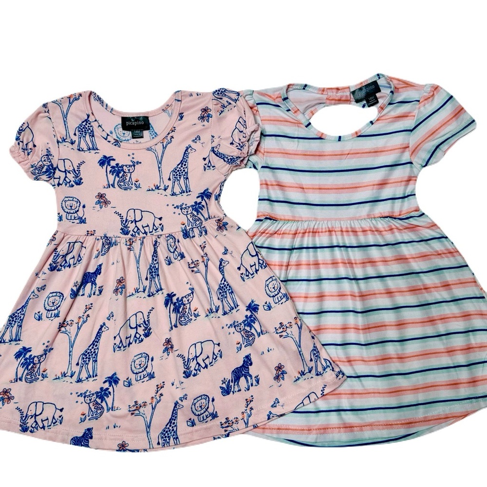 2X Picapino Baby Girl Summer Dress Size 18 Months